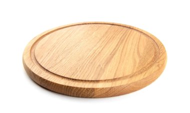 Pizza tahtası beyaz arkaplanda izole edildi.