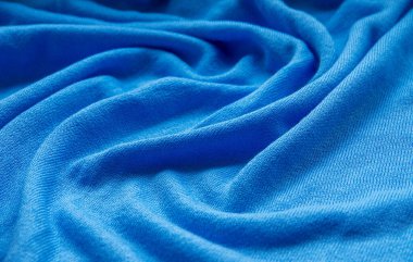 Yünlü kumaş mavisinin dokusu..