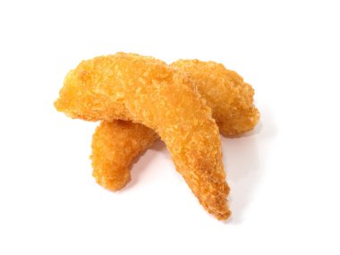 Kızarmış karidesler beyazda izole edilmiş.