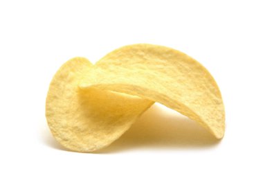 Patates cipsi izole edilmiş beyaz arkaplan.