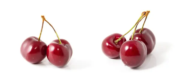 Sweet Ripe Cherry Isolated White Background — Stock Photo, Image