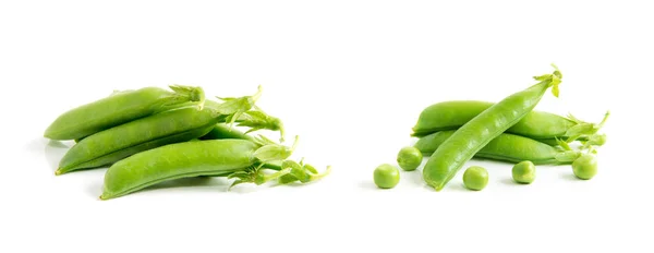 Green Peas Isolated White — Stock Photo, Image