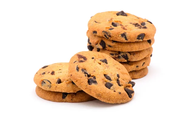 Chocolate Chip Cookie Auf Weiß — Stockfoto