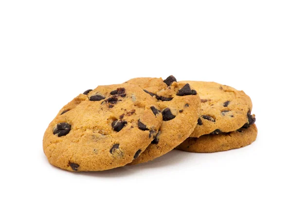 Chocolate Chip Cookie Auf Weiß — Stockfoto