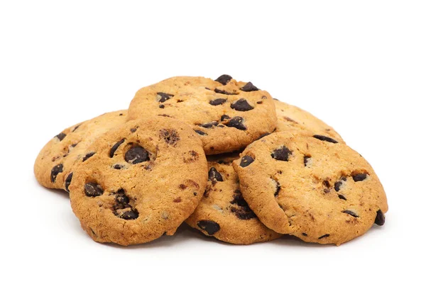 Chocolate Chip Cookie Auf Weiß — Stockfoto