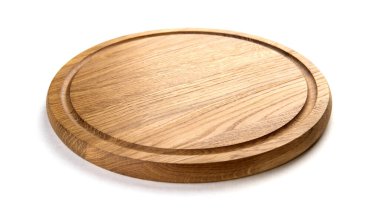 Pizza tahtası beyaz arkaplanda izole edildi.