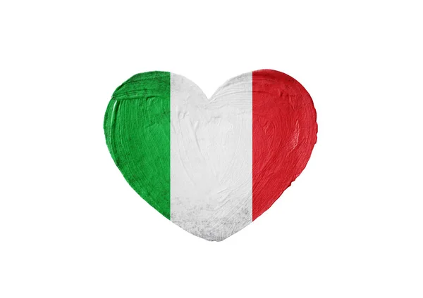 Bandera Italia Forma Corazón —  Fotos de Stock