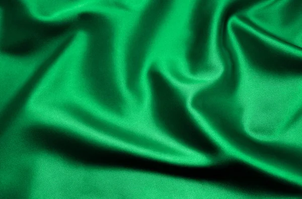 Grüner Satinstoff Als Hintergrund — Stockfoto