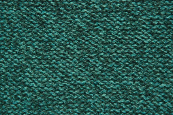 Texture Knitted Woolen Fabric Green — Stock Photo, Image