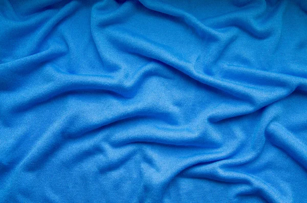 Textura Tecido Malha Azul — Fotografia de Stock