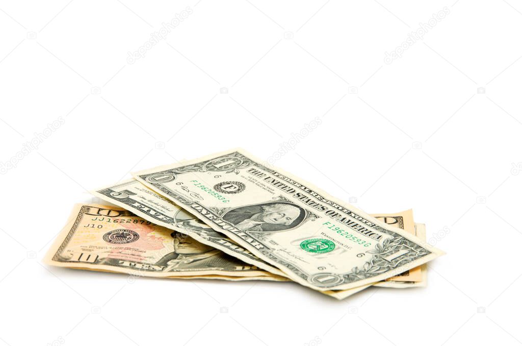 money isolated on a white