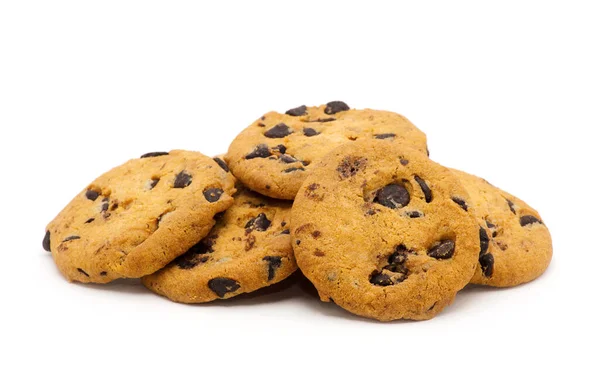 Chocolate Chip Cookie Auf Weiß — Stockfoto