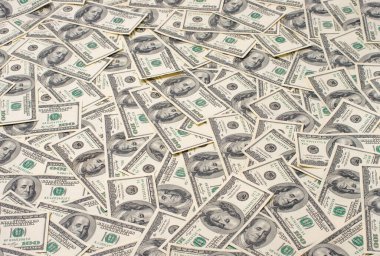 100 dolarlık banknotların arkaplanı