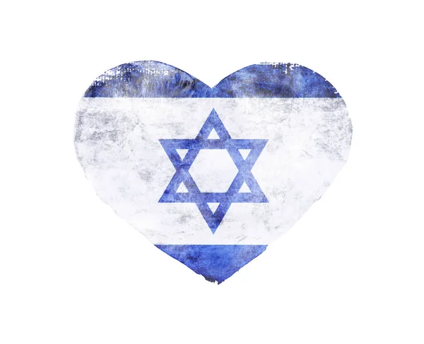 Σημαία Ισραήλ Σχήμα Καρδιάς Αγάπη Ισραήλ — Φωτογραφία Αρχείου