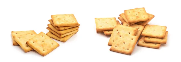 Biscoitos Quadrados Isolados Fundo Branco — Fotografia de Stock