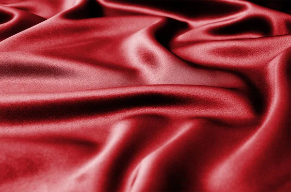 Raso Rosso Tessuto Seta Come Sfondo — Foto Stock