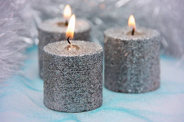 Decoraciones Navideñas Con Velas — Foto de Stock