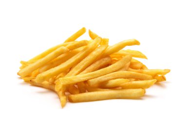 İzole edilmiş beyaz arkaplanda patates kızartması