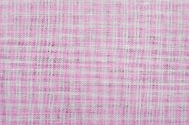 pembe ekose desenli kumaş masa örtüsü