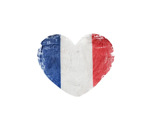 Огромная Форма Сердца Флагом Франции — стоковое фото