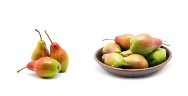 Armutlar beyaz arka planda kasede