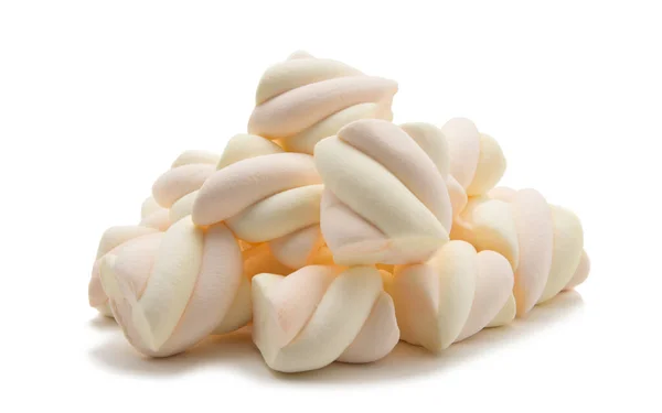 Monte Marshmallow Fundo Branco — Fotografia de Stock