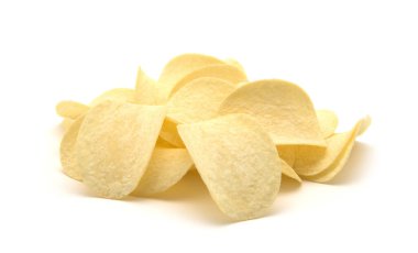 Patates cipsi izole edilmiş beyaz arkaplan.