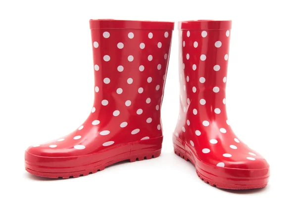 Bottes rouges sur blanc — Photo