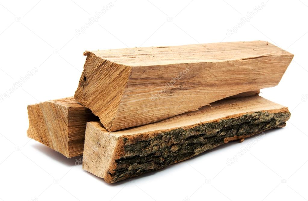 Firewood on a white background
