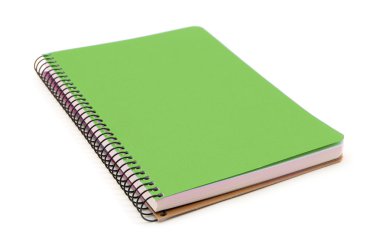Beyaz arka plan üzerinde izole yeşil defter