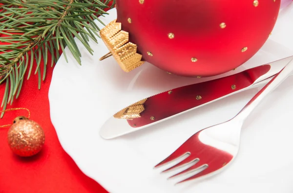 Christmas And New Year Holiday Table Setting-Holiday decoration