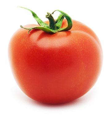 Beyaz arkaplanda taze kırmızı domates izole edildi
