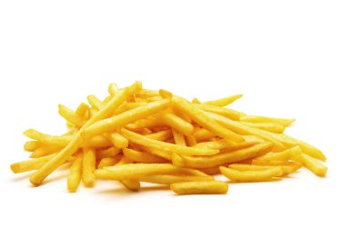 İzole edilmiş beyaz arkaplanda patates kızartması