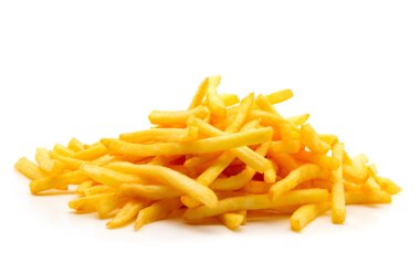İzole edilmiş beyaz arkaplanda patates kızartması