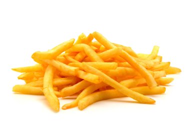 İzole edilmiş beyaz arkaplanda patates kızartması