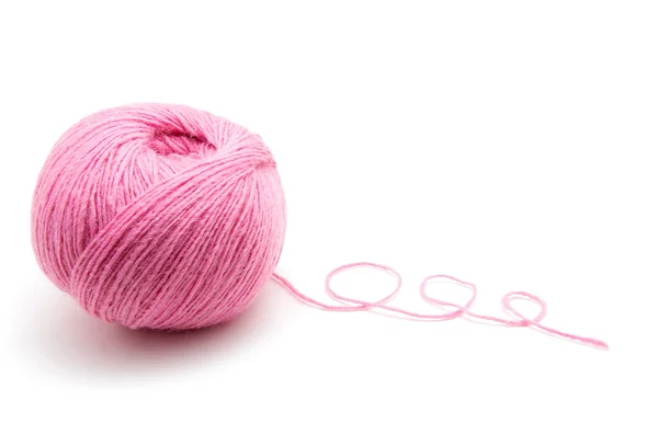 Pink Yarn Ball on white background — Stock Photo, Image