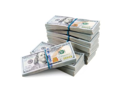 Beyaz arka planda Amerikan doları