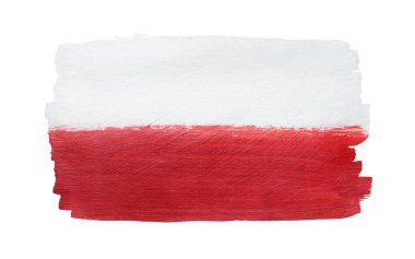 Beyaz arkaplanda Polonya bayrağı