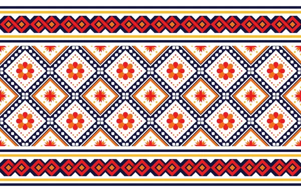 Patrón Étnico Boho Con Flores Colores Brillantes Diseño Para Alfombra — Archivo Imágenes Vectoriales