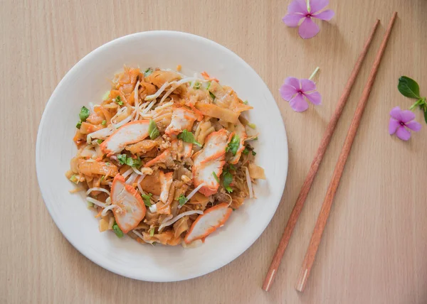 Nourriture Thaïlandaise Qui Est Délicieuse Facile Manger Est Pad Thai — Photo