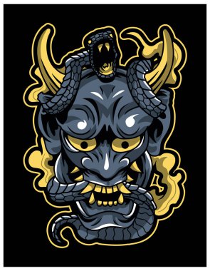 Oni is a kind of ykai, demon, ogre, or troll in Japanese folklore clipart