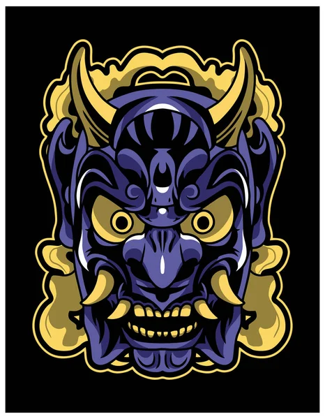 Oni Una Especie Ykai Demonio Ogro Troll Folklore Japonés — Vector de stock