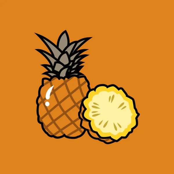 Pineapple Tropical Plant Edible Fruit Most Economically Significant Plant Family — Stock Vector