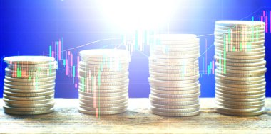 grafik sikkeleri hisse senedi finans ve iş konsepti