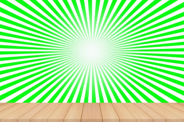 Wood Floor Texture Sunburst Background Product Display — Stock Photo, Image