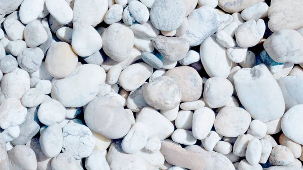White Pebbles Beach White Stone Background — Stock Photo, Image