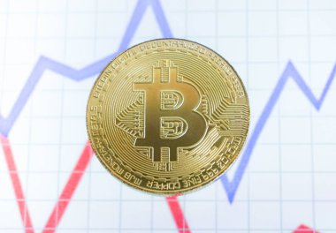 Ticari grafiği olan sikkeler, mali yatırım kavramı arka plan olarak kullanılabilir