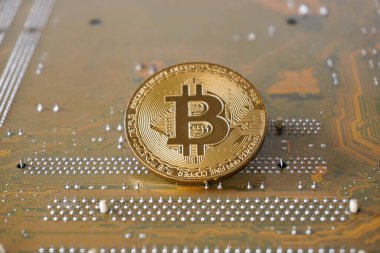 Seçici odaklı arkaplanda bitcoin