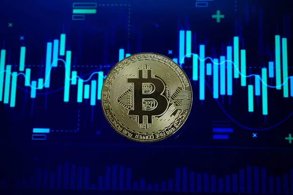 Ticari grafiği olan sikkeler, mali yatırım kavramı arka plan olarak kullanılabilir