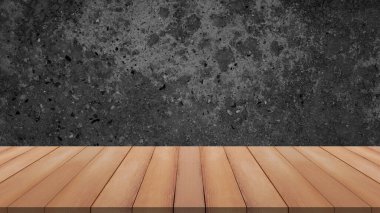 Ürün arkaplanı için üst rafları ya da beton duvardaki ahşabı boşalt